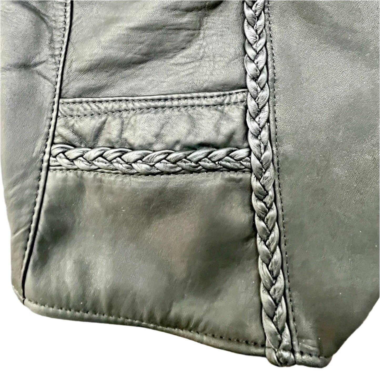Women's Leather Silver-Snap-Front Vest